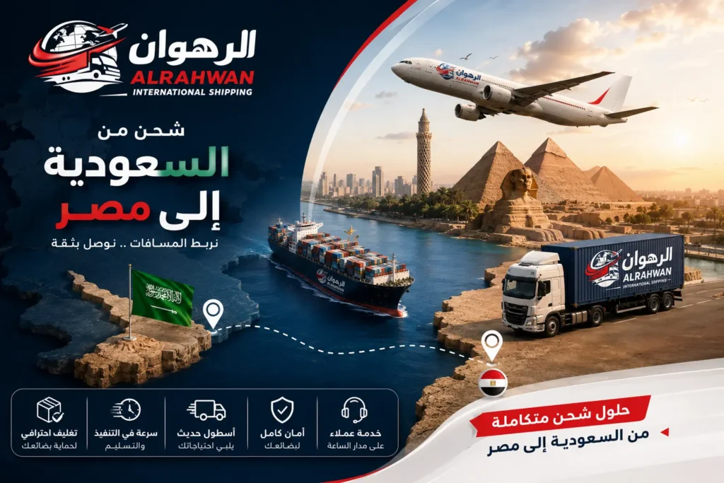 شركة شحن من السعودية إلى مصر | شحن عفش وبضائع وطرود إلى جميع محافظات مصر