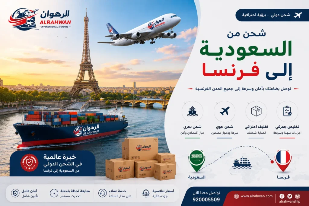 شركة شحن من السعودية إلى فرنسا 0568829975 | شحن الأثاث السيارات البضائع الطرود
