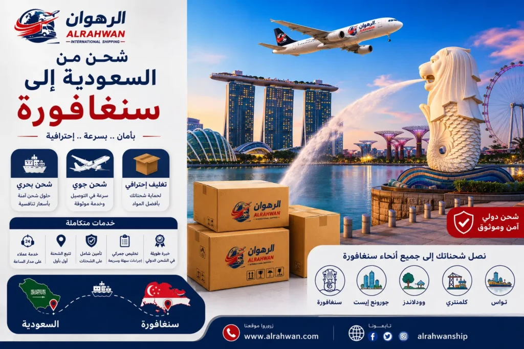 شركة شحن من السعودية إلى سنغافورة 0568829975 | شحن الأثاث السيارات البضائع الطرود