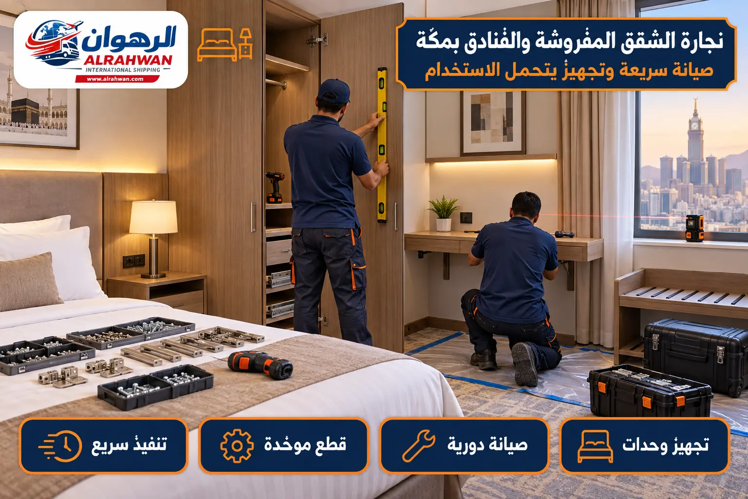 نجارة الشقق المفروشة والفنادق الصغيرة في مكة أعمال نجارة وصيانة أثاث الشقق المفروشة والفنادق الصغيرة في مكة