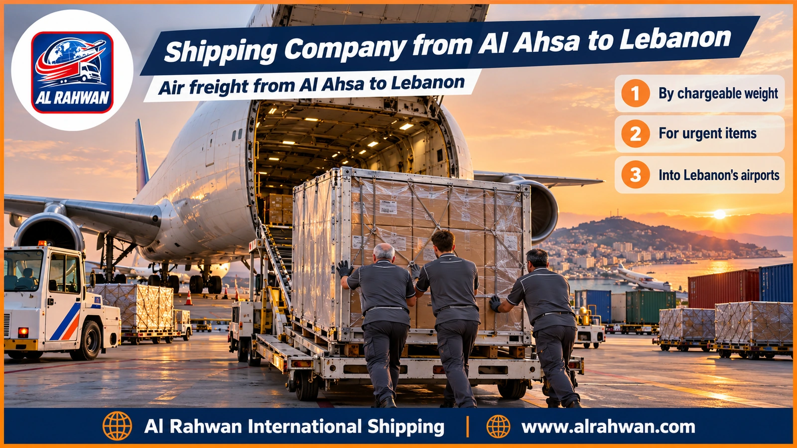 Shipping Company from Al Ahsa to Lebanon - wrapped air freight parcels on a loading pallet bound for Lebanon
