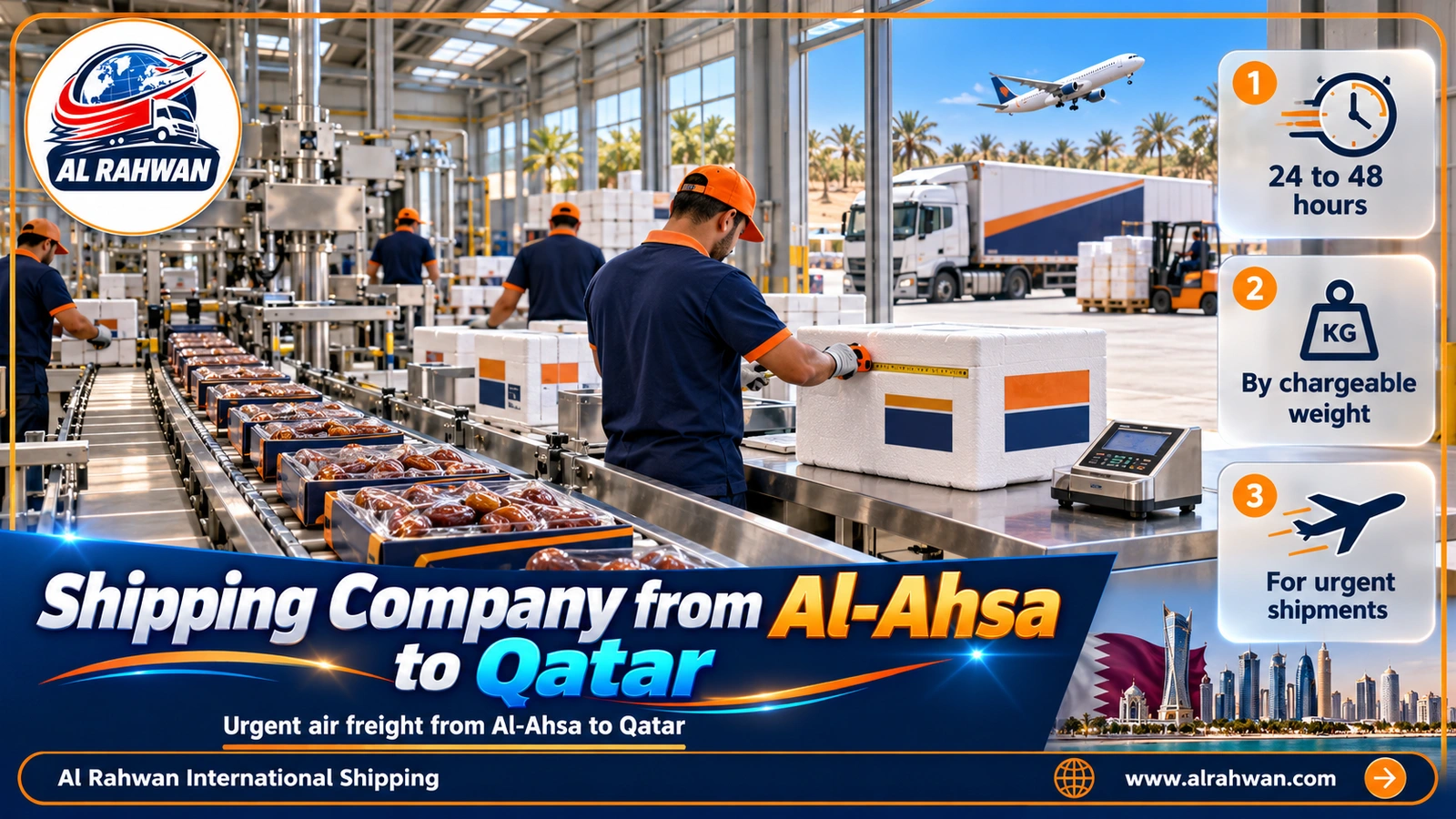 Shipping company from Al-Ahsa to Qatar - urgent air freight