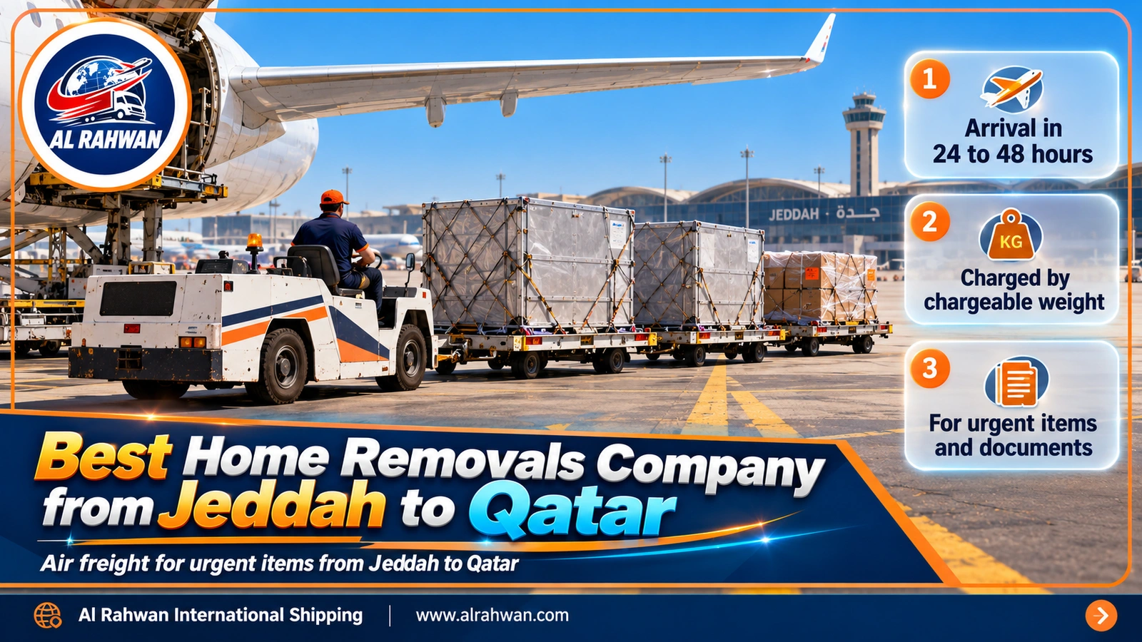 Best home removals company from Jeddah to Qatar - air freight for urgent items