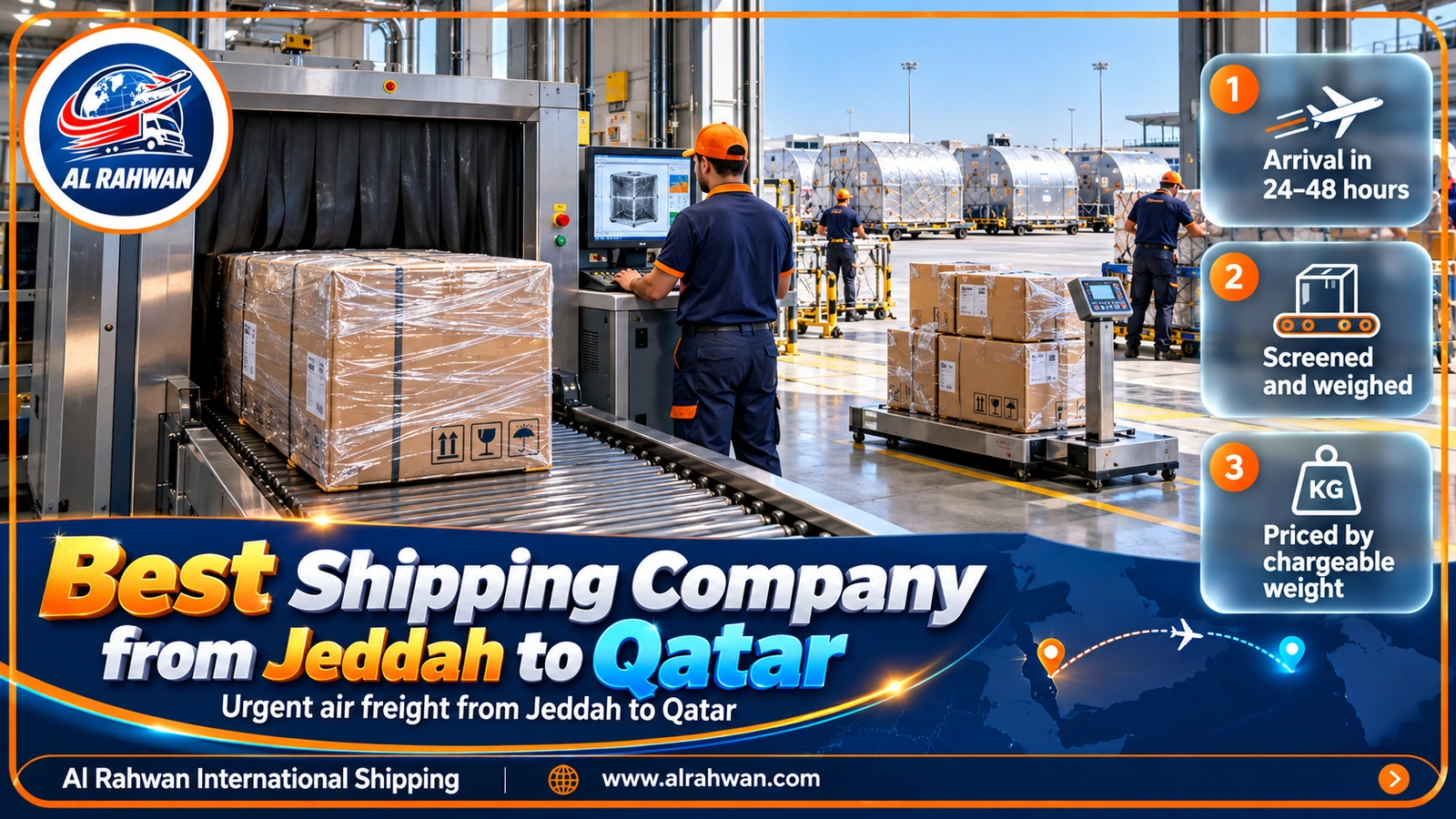 Screening shipments before air freight with the best shipping company from Jeddah to Qatar