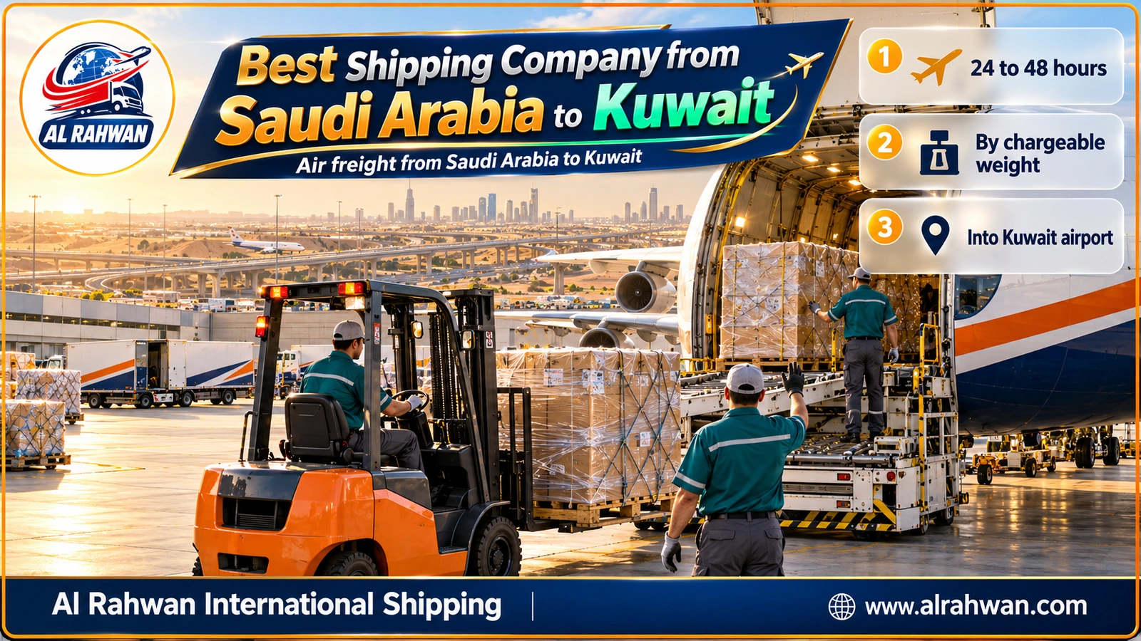 Urgent parcels prepared for the aircraft by the best shipping company from Saudi Arabia to Kuwait