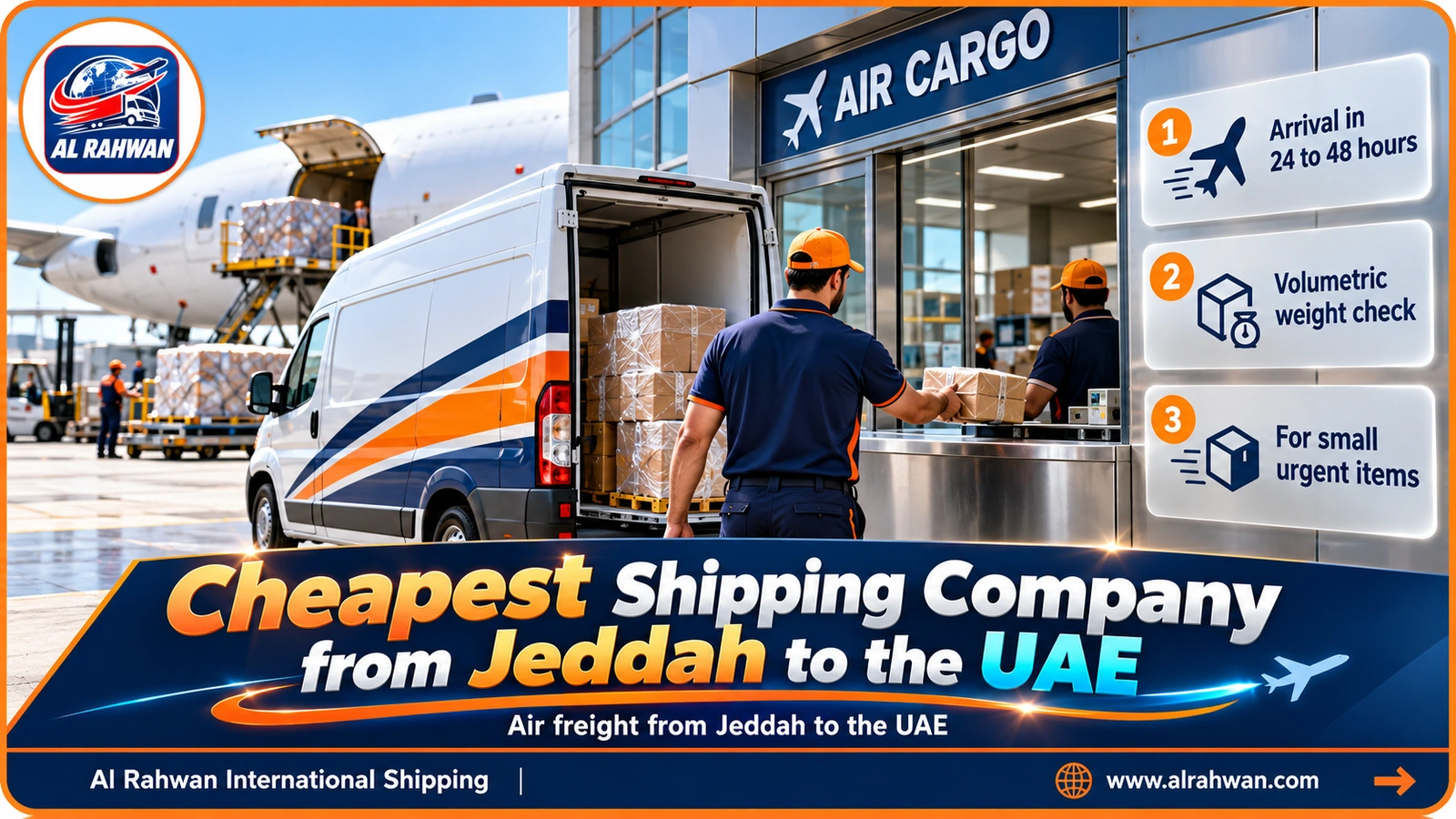Measuring an urgent parcel to calculate volumetric weight for air freight from Jeddah to the UAE