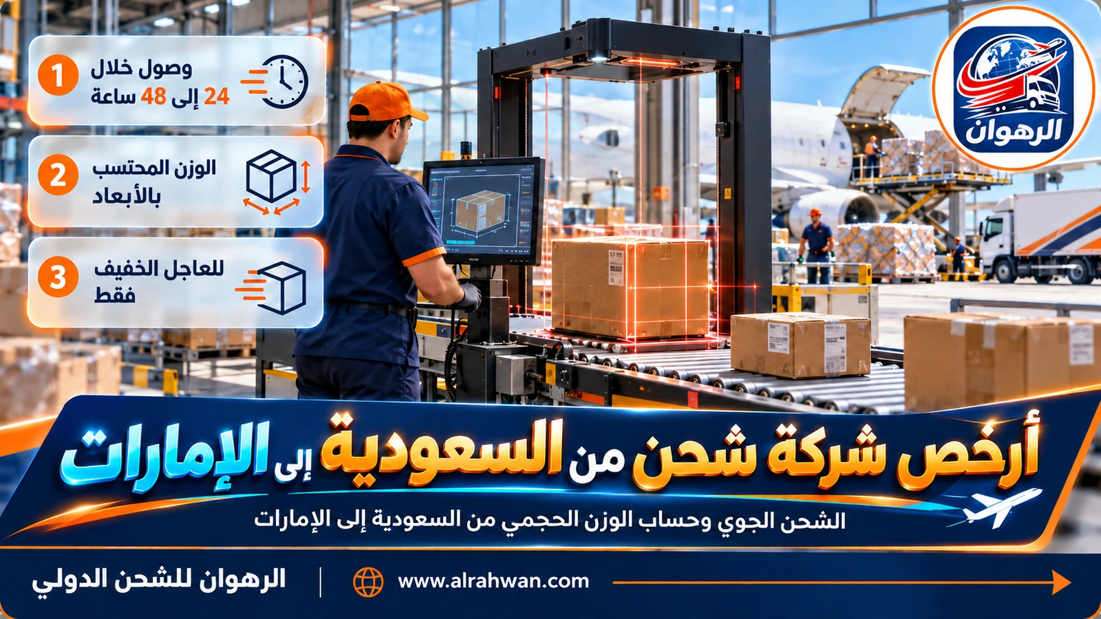 قياس أبعاد شحنة جوية لحساب الوزن الحجمي مع أرخص شركة شحن من السعودية إلى الإمارات