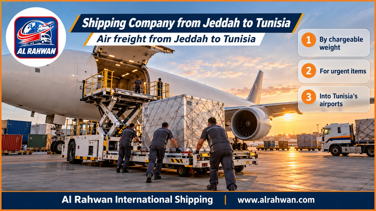 Shipping Company from Jeddah to Tunisia - Air freight from Jeddah to Tunisia