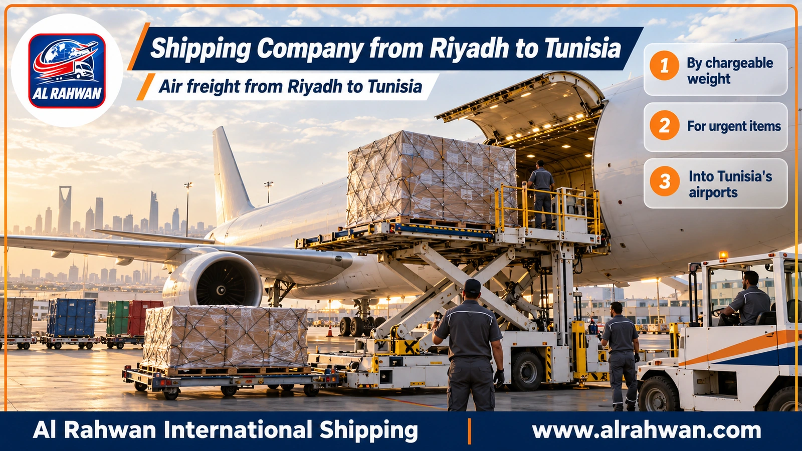 Shipping Company from Riyadh to Tunisia - Air freight from Riyadh to Tunisia