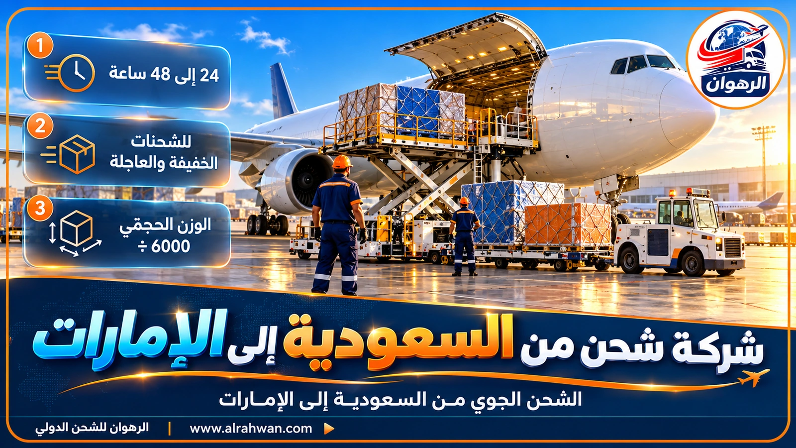 شحنة جوية خفيفة جاهزة للتسليم من السعودية إلى الإمارات