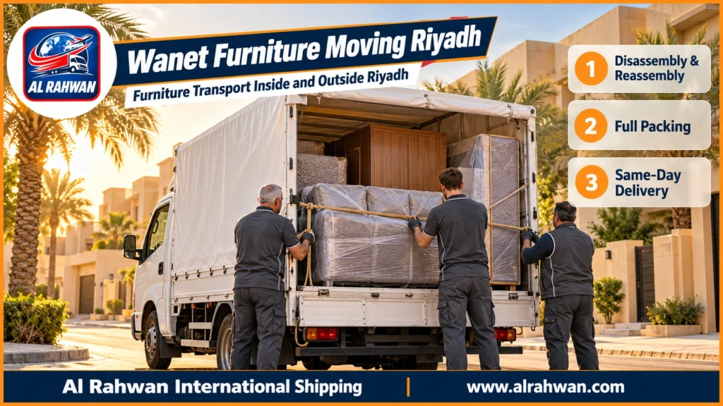 Wanet Furniture Moving in Riyadh 0550448020 | Fast Door-to-Door Service Inside and Outside Riyadh