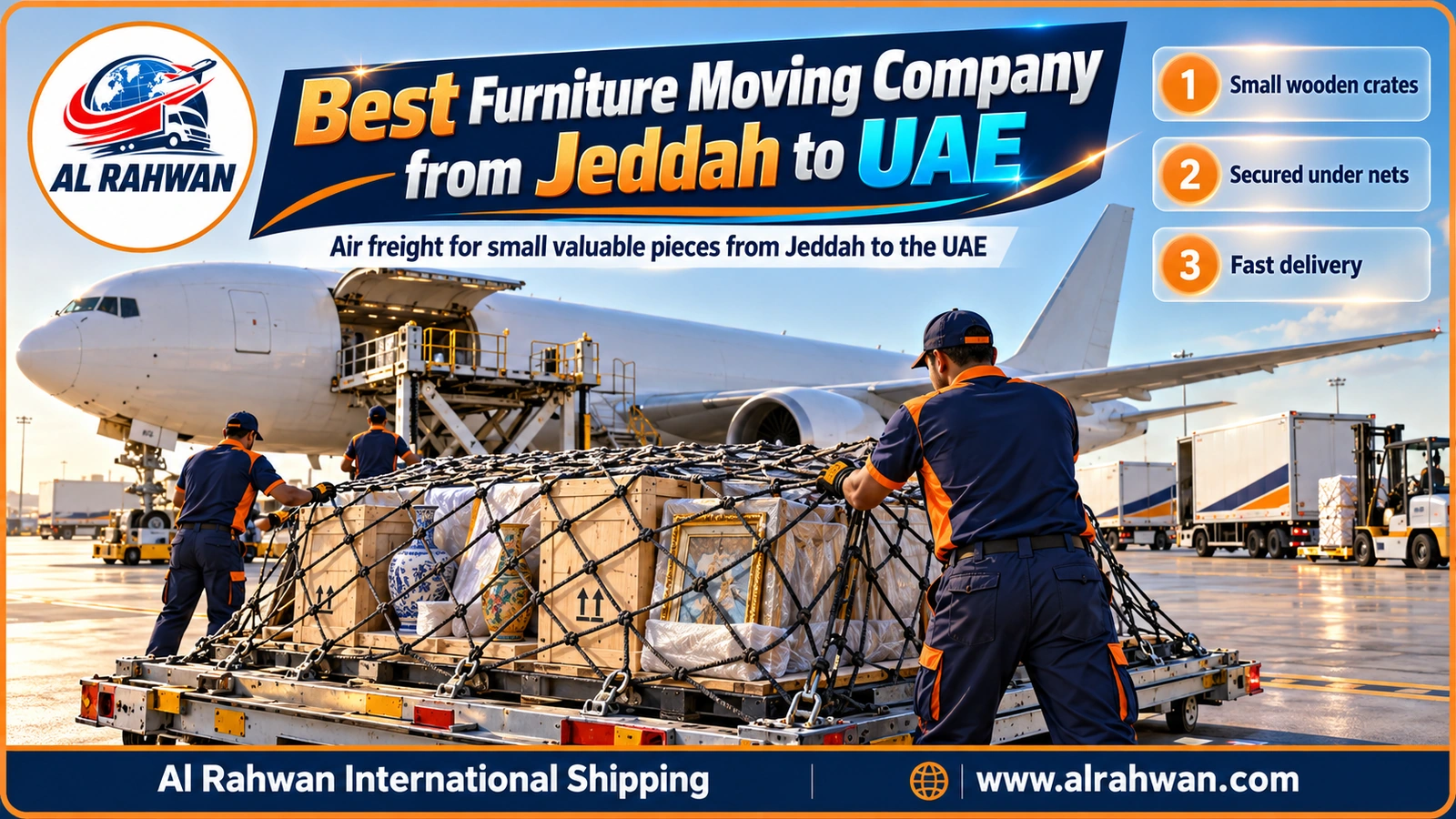 Small box of valuable antiques being prepared for air freight at Jeddah airport bound for the UAE