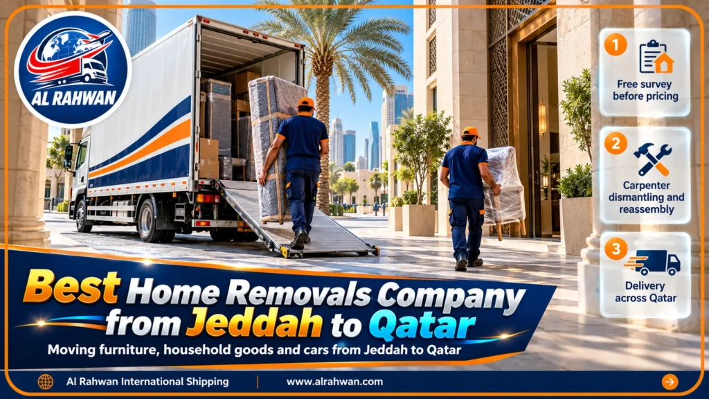 Best Home Removals Company from Jeddah to Qatar | 0568829975 ◈ Insured Household Moving and Car Shipping