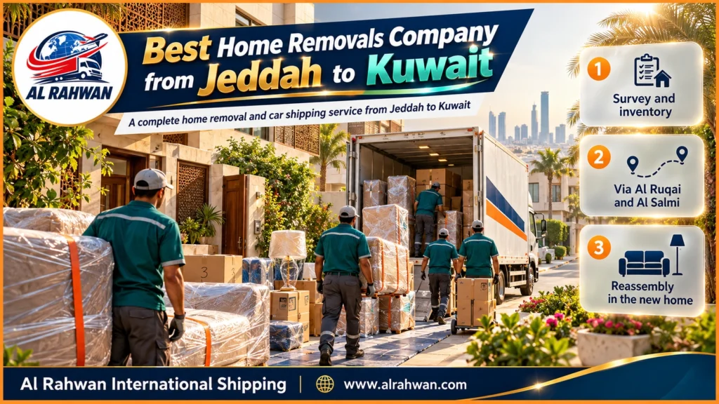 Best Home Removals Company from Jeddah to Kuwait | 0568829975 ◈ Humidity-Proof Packing, an Assembly Crew and Car Shipping