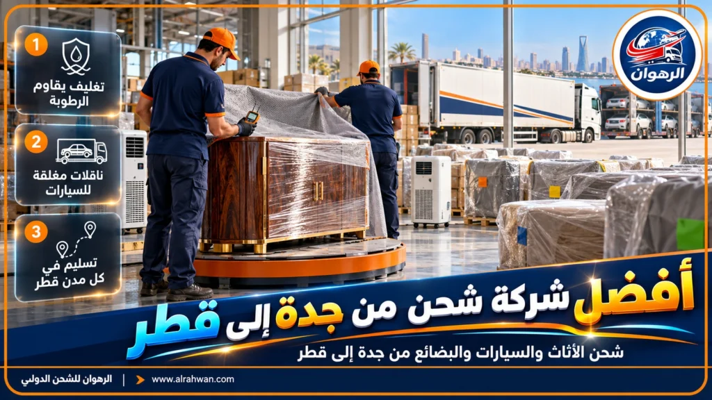 أفضل شركة شحن من جدة إلى قطر | 0568829975 ◈ نقل آمن بشاحنات مغلقة وشحن سيارات