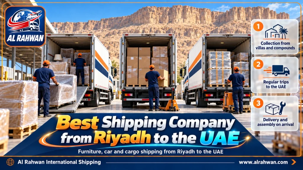 Best Shipping Company from Riyadh to the UAE | 0568829975 ◈ Commercial and Car Shipping from Riyadh