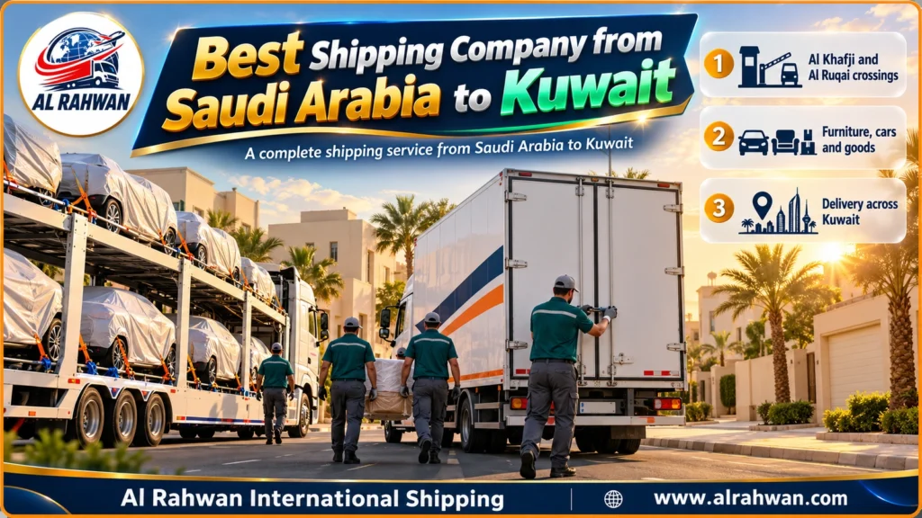 Best Shipping Company from Saudi Arabia to Kuwait | 0568829975 ◈ Reliable International Freight via Two Crossings with Car Shipping