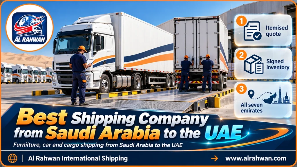Best Shipping Company from Saudi Arabia to the UAE | 0568829975 ◈ Insured International Shipping and Car Shipping to Clear Standards