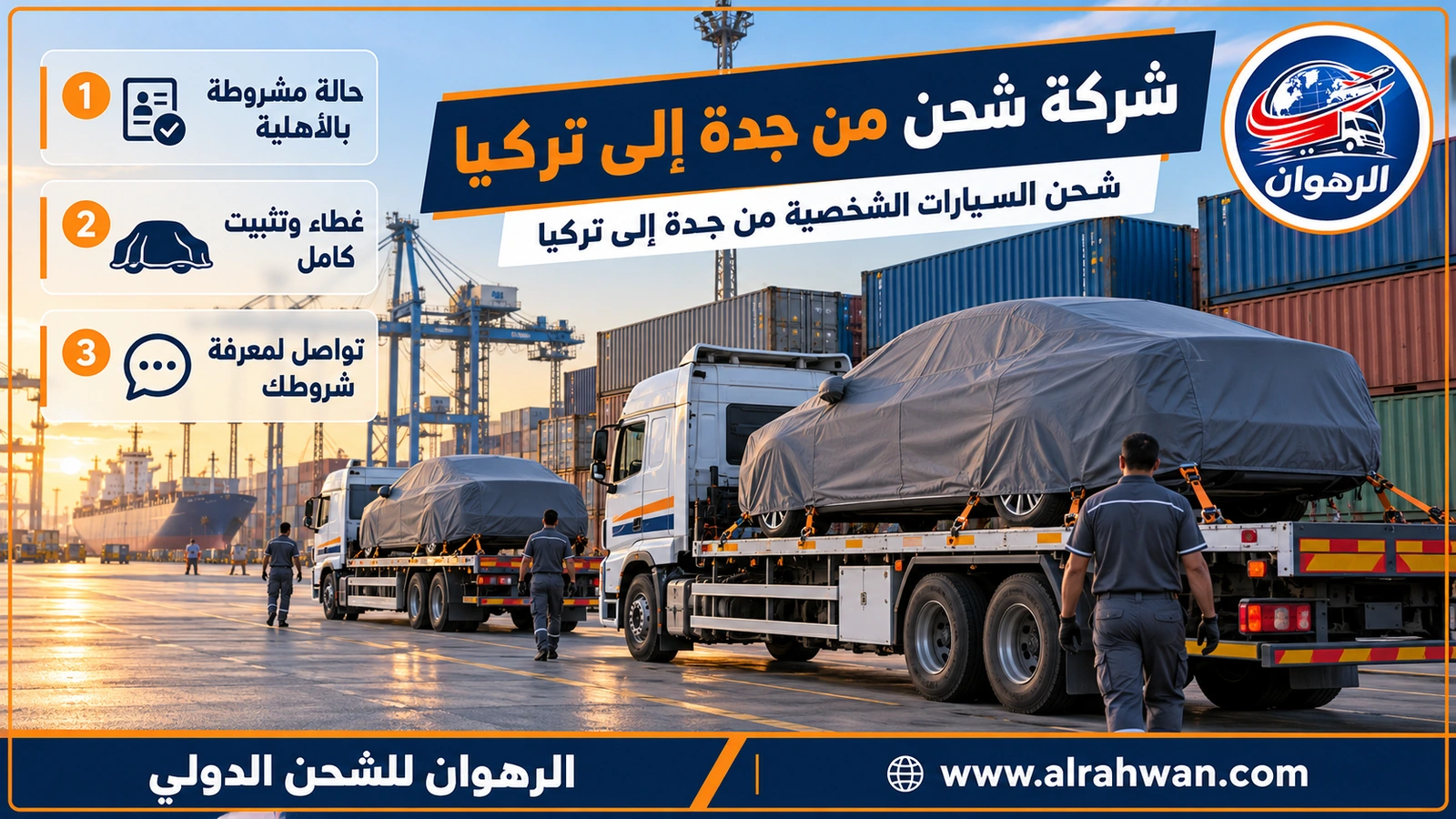 شحن السيارات الشخصية من جدة إلى تركيا