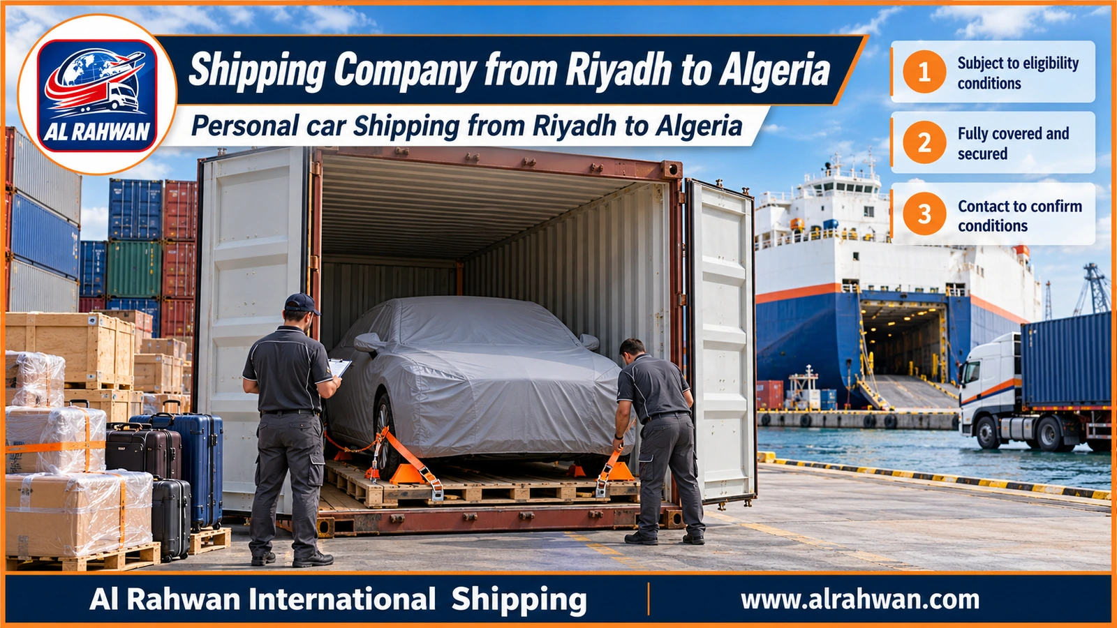 Shipping Company from Riyadh to Algeria - Personal car shipping from Riyadh to Algeria