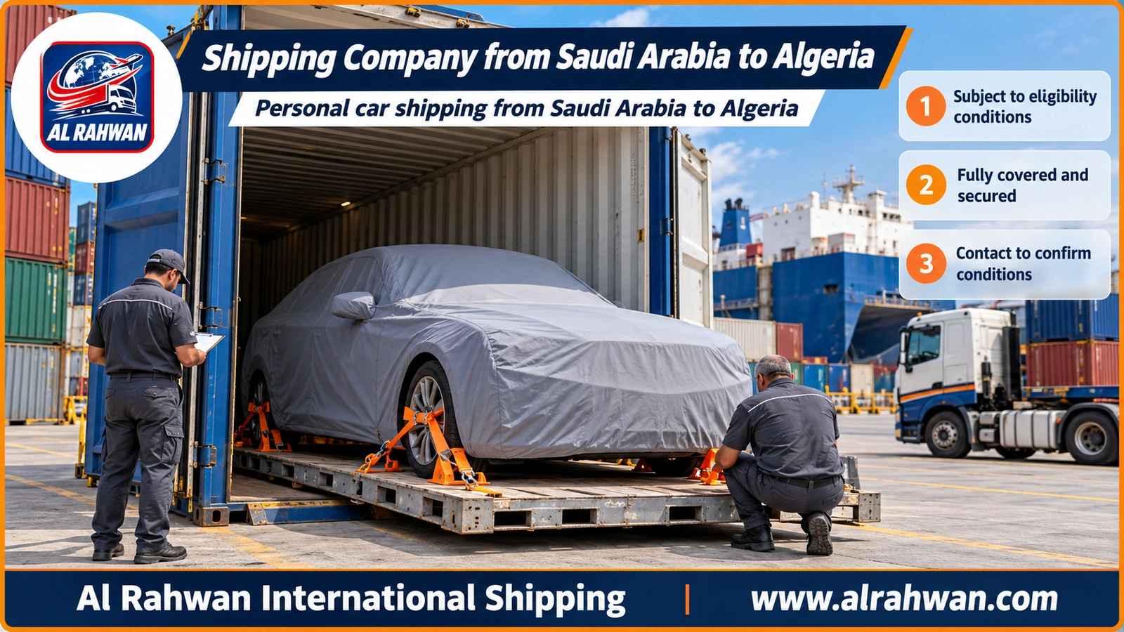 Shipping Company from Saudi Arabia to Algeria - Personal car shipping from Saudi Arabia to Algeria