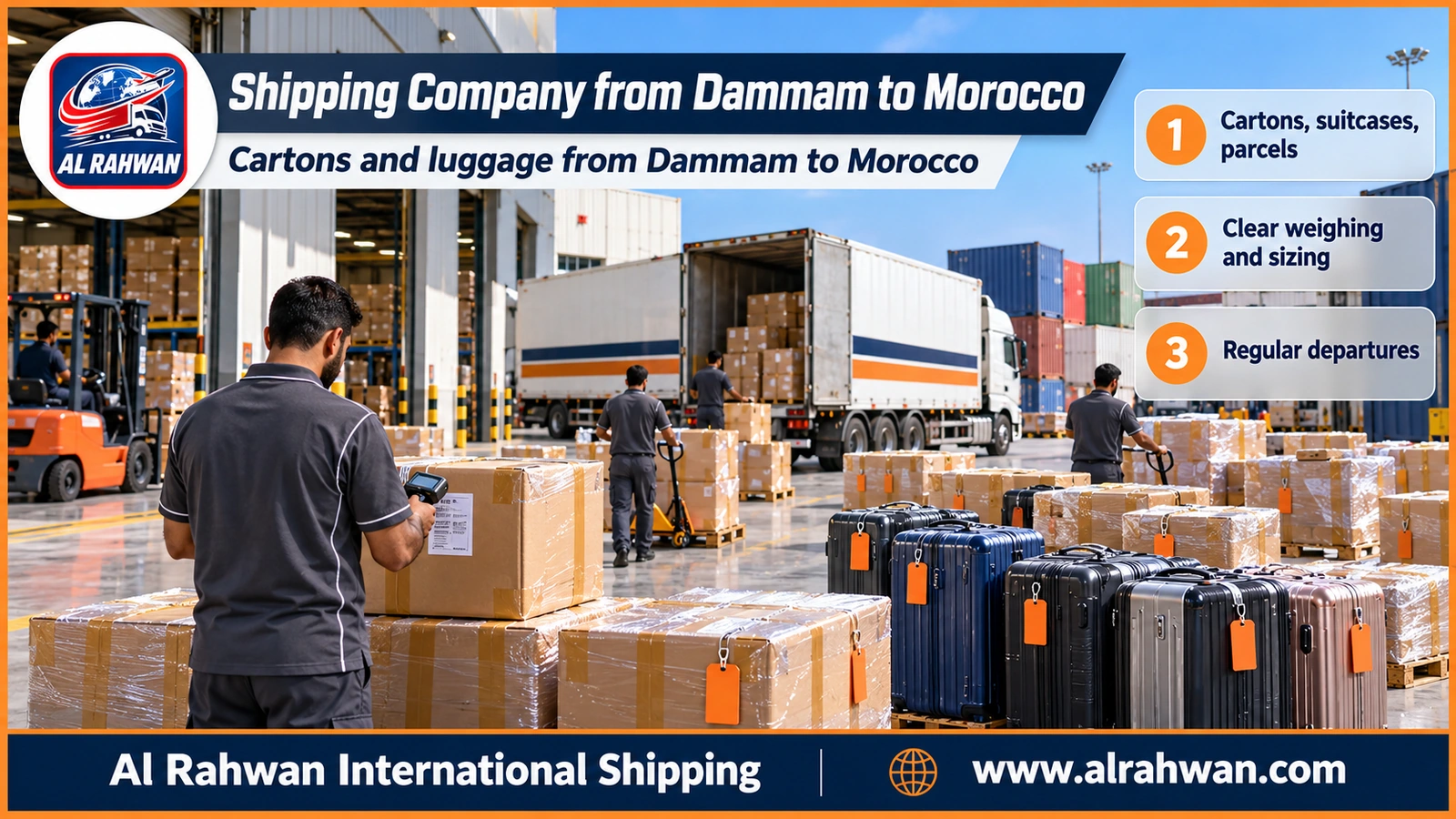 Shipping Company from Dammam to Morocco - Cartons and luggage from Dammam to Morocco