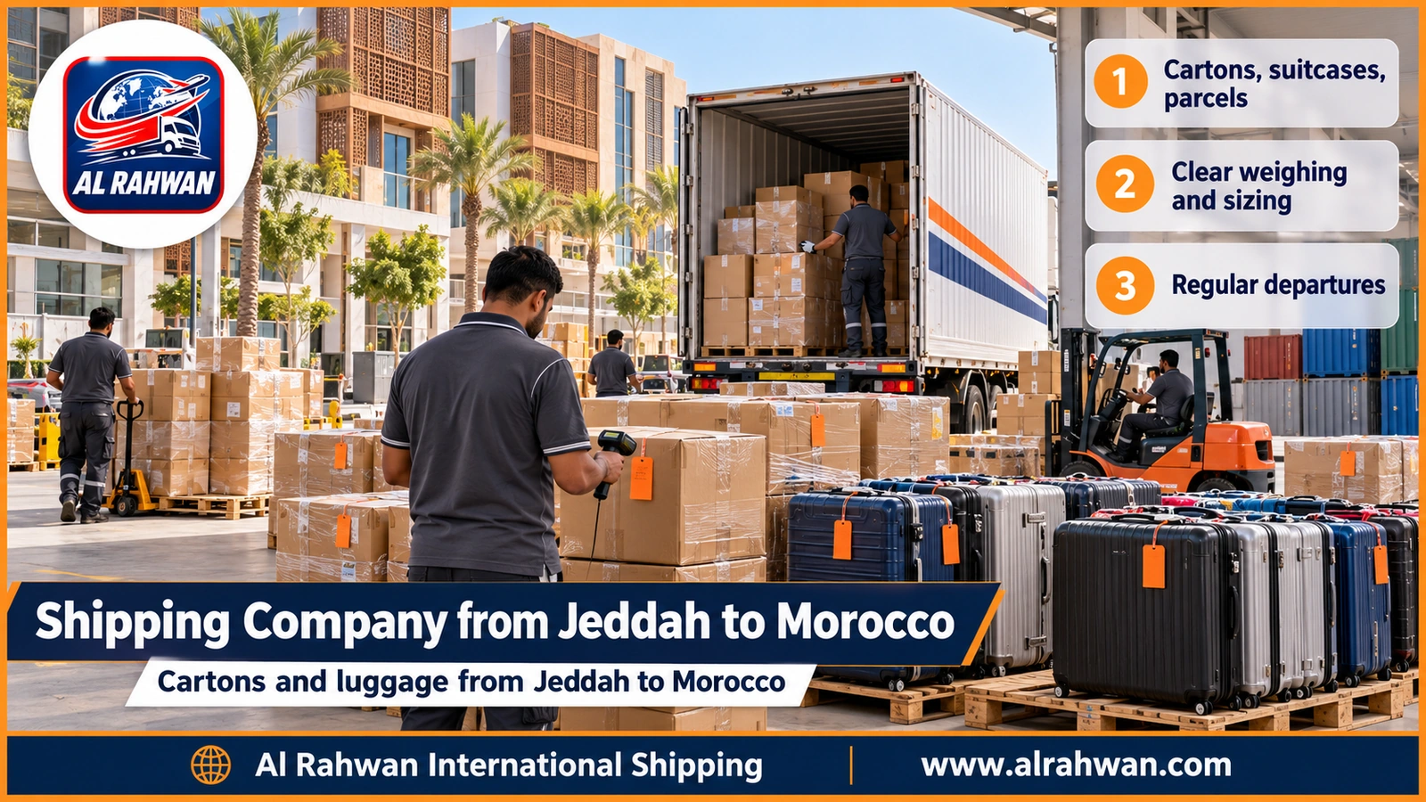 Shipping Company from Jeddah to Morocco - Cartons and luggage from Jeddah to Morocco