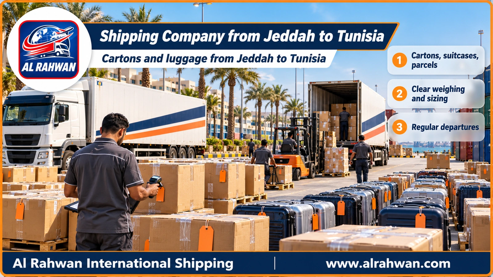 Shipping Company from Jeddah to Tunisia - Cartons and luggage from Jeddah to Tunisia