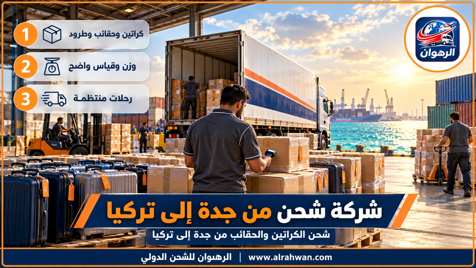شحن الكراتين والحقائب من جدة إلى تركيا