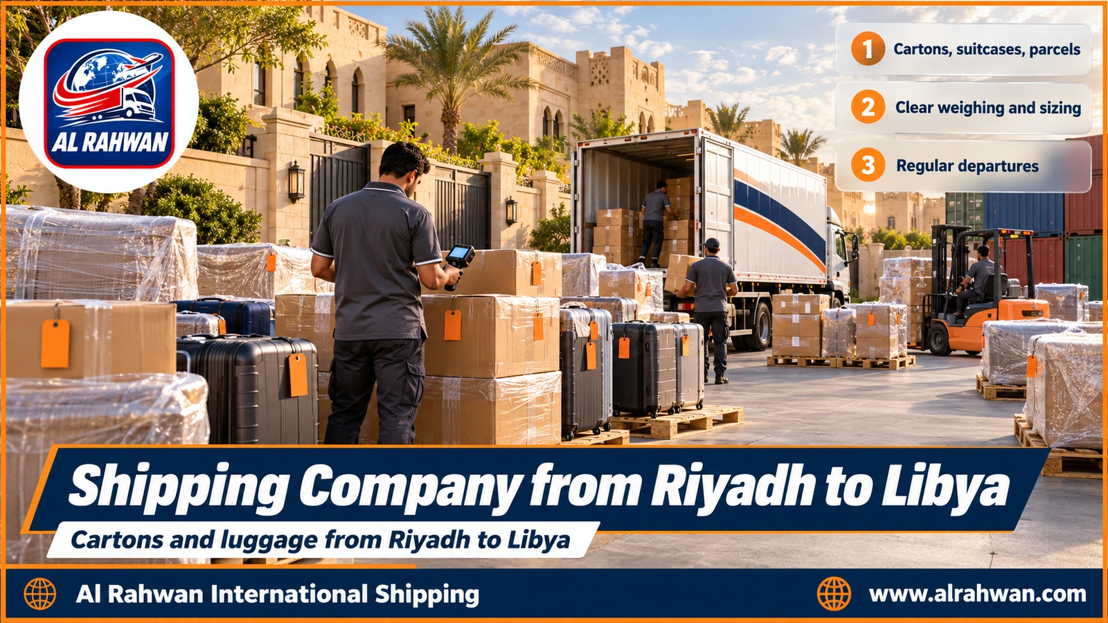 Shipping Company from Riyadh to Libya - Cartons and luggage from Riyadh to Libya