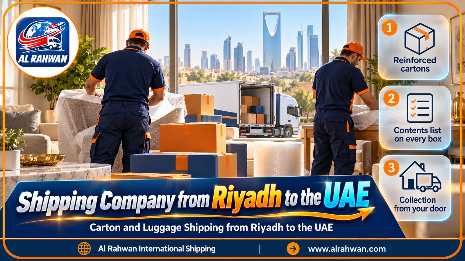Boxes being prepared in a Riyadh district before shipping to Dubai