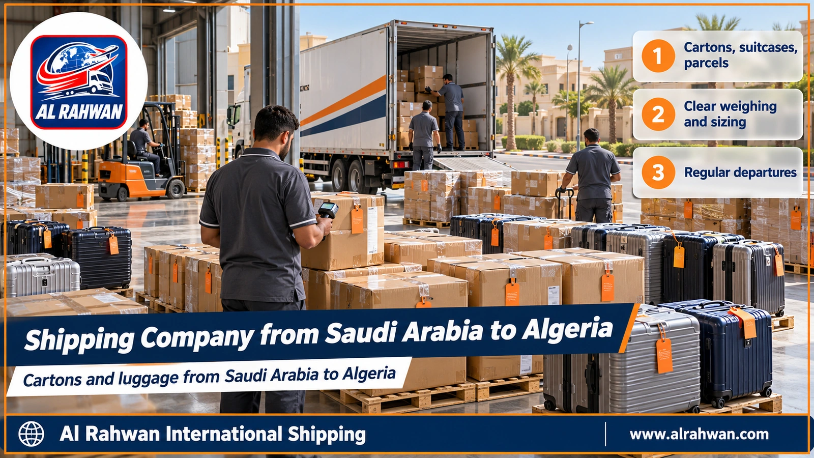 Shipping Company from Saudi Arabia to Algeria - Cartons and luggage from Saudi Arabia to Algeria