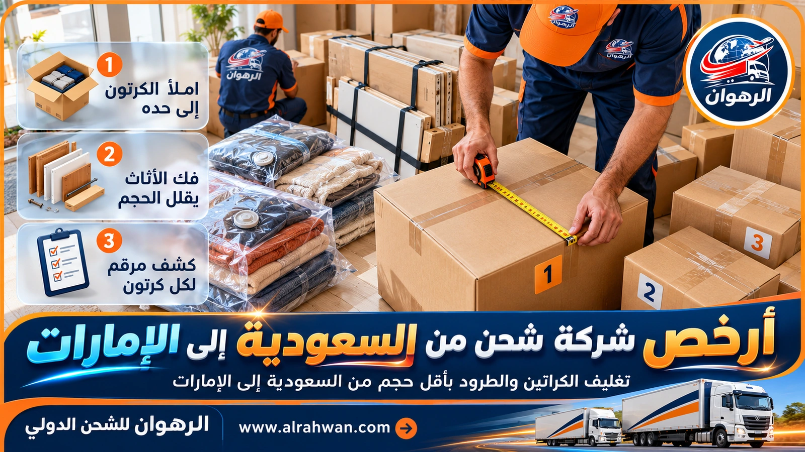 تغليف الكراتين وقياسها لتقليل التكلفة مع أرخص شركة شحن من السعودية إلى الإمارات