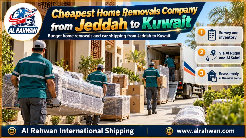 Cheapest Home Removals Company from Jeddah to Kuwait | 0568829975 ◈ Part-Load Moves at Lower Cost with Car Shipping from Jeddah