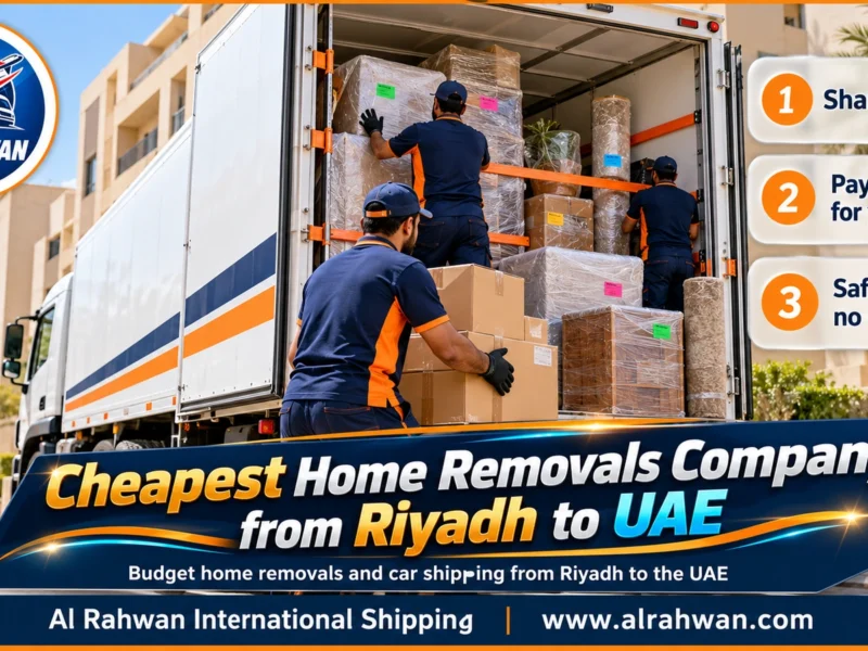 Cheapest Home Removals Company from Riyadh to UAE | 0568829975 ◈ Budget Moves on a Shared Truck with Car Shipping