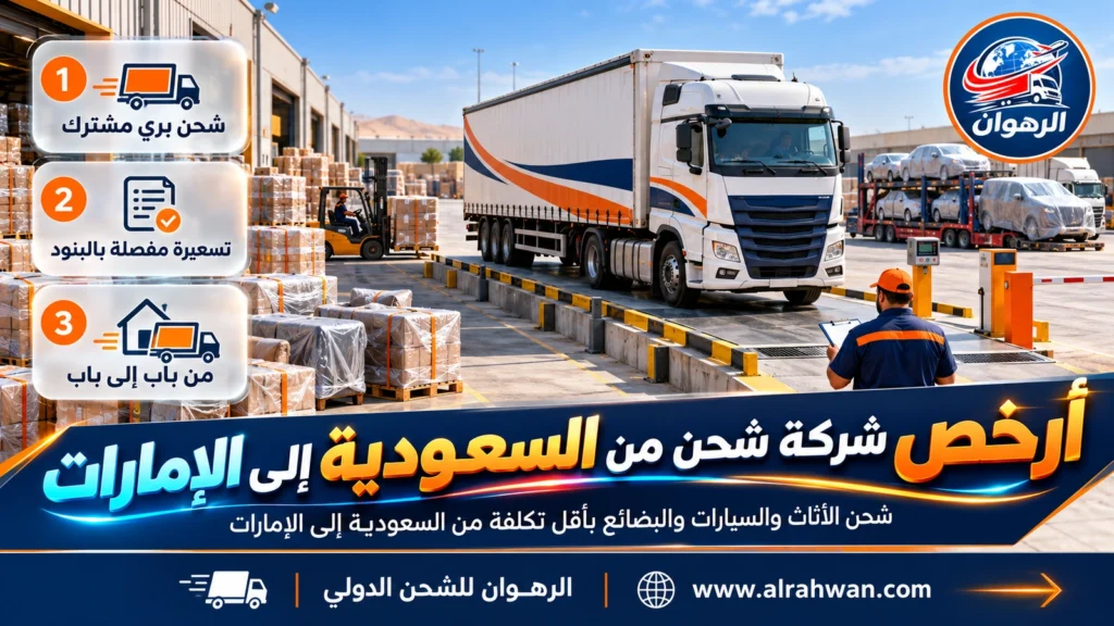 أرخص شركة شحن من السعودية إلى الإمارات | 0568829975 ◈ شحن مشترك وشحن سيارات بأقل تكلفة