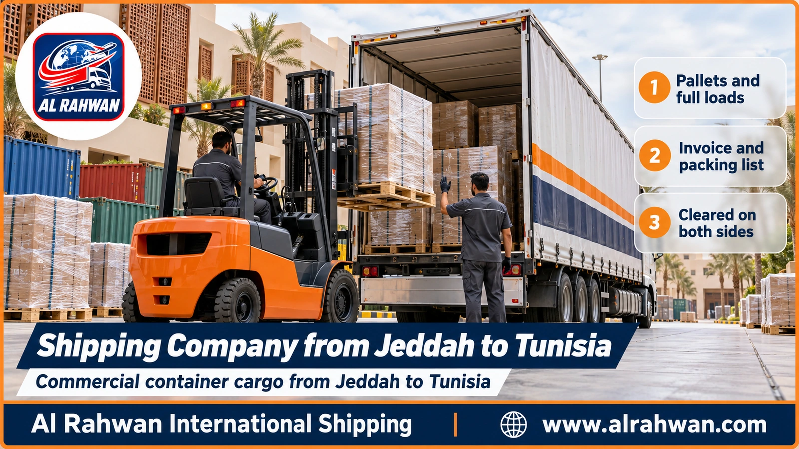 Shipping Company from Jeddah to Tunisia - Commercial container cargo from Jeddah to Tunisia