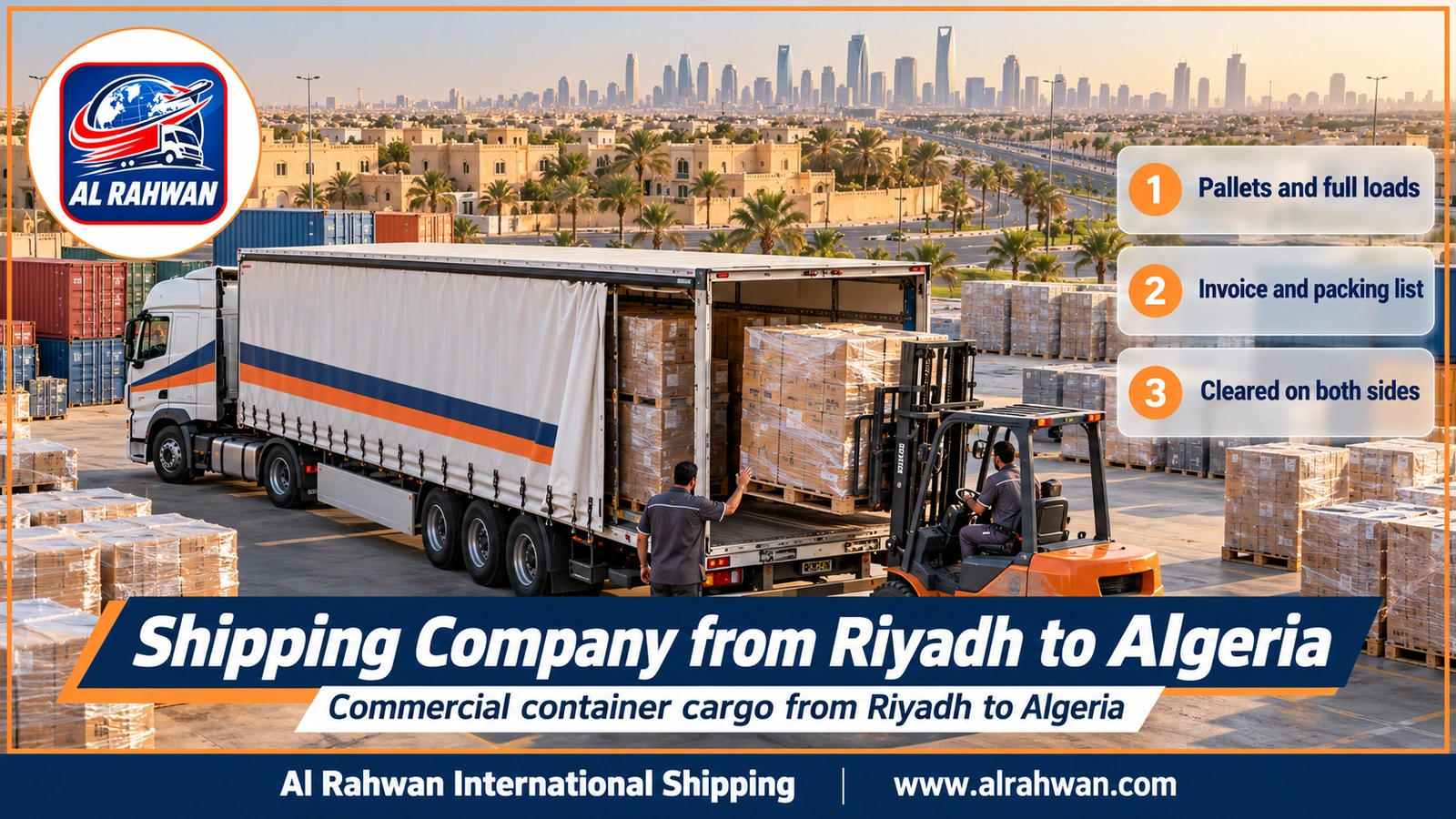 Shipping Company from Riyadh to Algeria - Commercial container cargo from Riyadh to Algeria