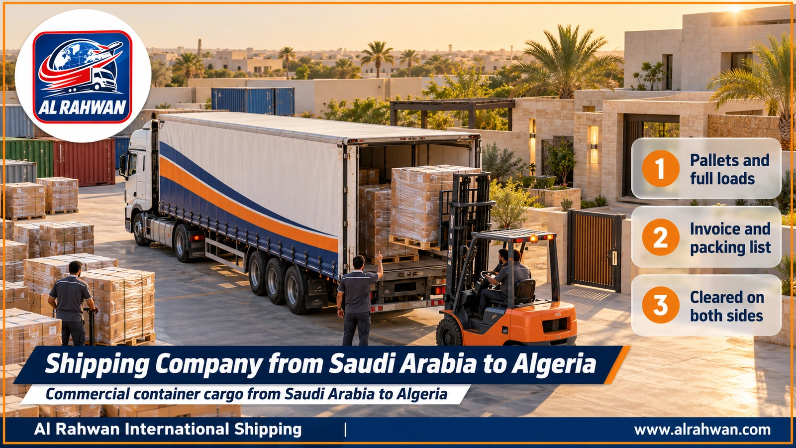 Shipping Company from Saudi Arabia to Algeria - Commercial container cargo from Saudi Arabia to Algeria