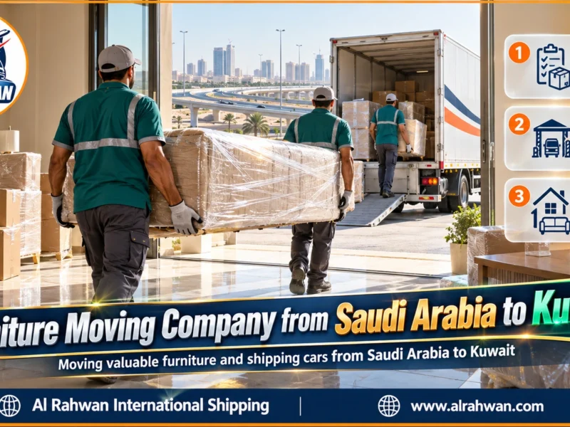 Furniture Moving Company from Saudi Arabia to Kuwait | 0568829975 ◈ Custom Packing for Valuable Pieces with Car Shipping to Every Governorate