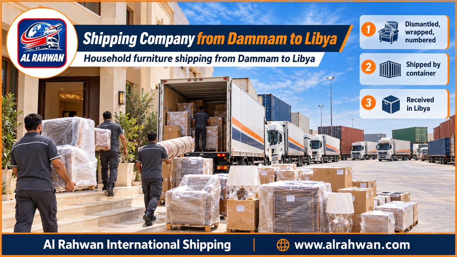 Shipping Company from Dammam to Libya - Household furniture shipping from Dammam to Libya