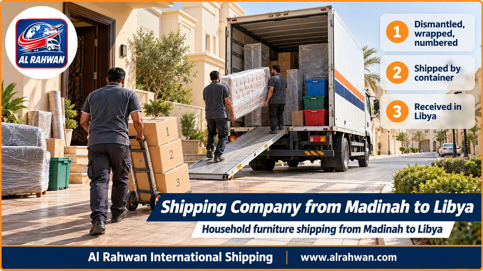 Shipping Company from Madinah to Libya - Household furniture shipping from Madinah to Libya