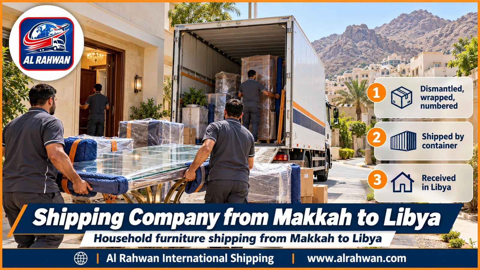 Shipping Company from Makkah to Libya - Household furniture shipping from Makkah to Libya