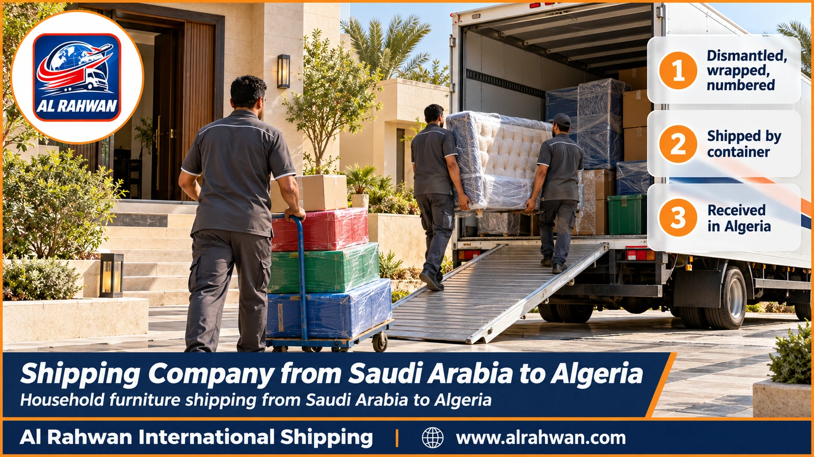 Shipping Company from Saudi Arabia to Algeria - Household furniture shipping from Saudi Arabia to Algeria