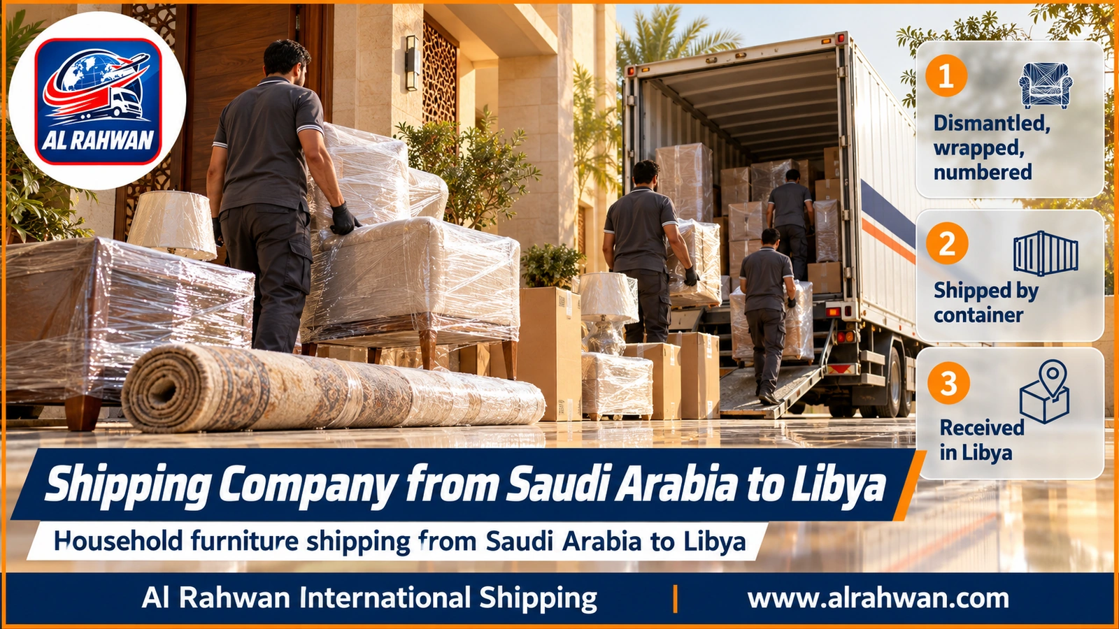 Shipping Company from Saudi Arabia to Libya - Household furniture shipping from Saudi Arabia to Libya