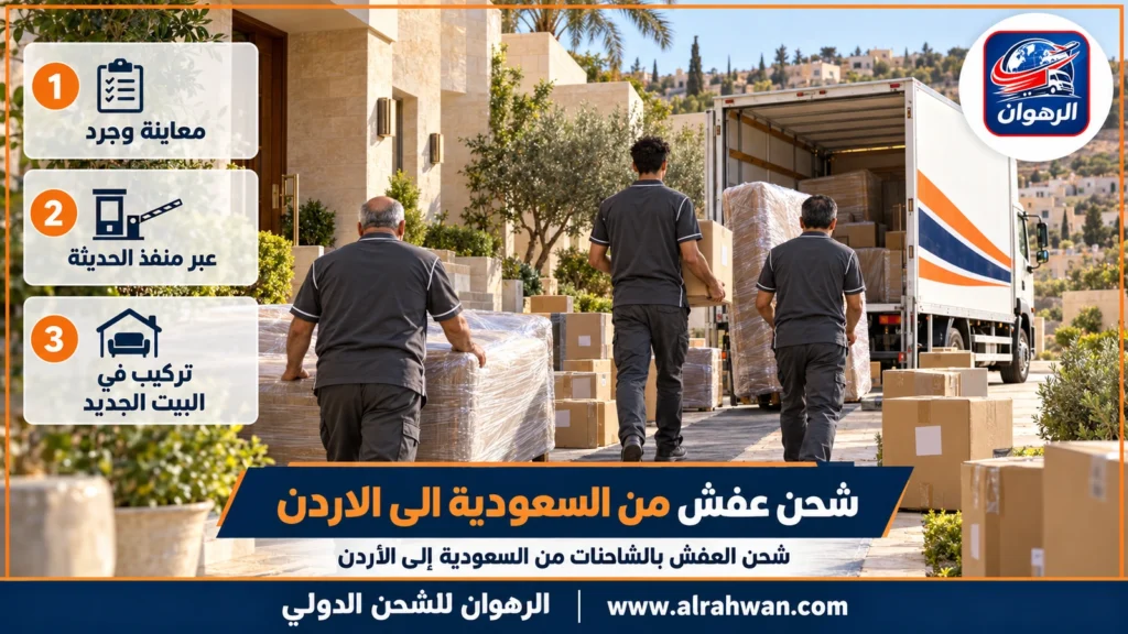 شحن عفش من السعودية الى الاردن | 0568829975 ◈ شحن العفش بالشاحنات المغلقة وشحن سيارات إلى كل مدن الأردن