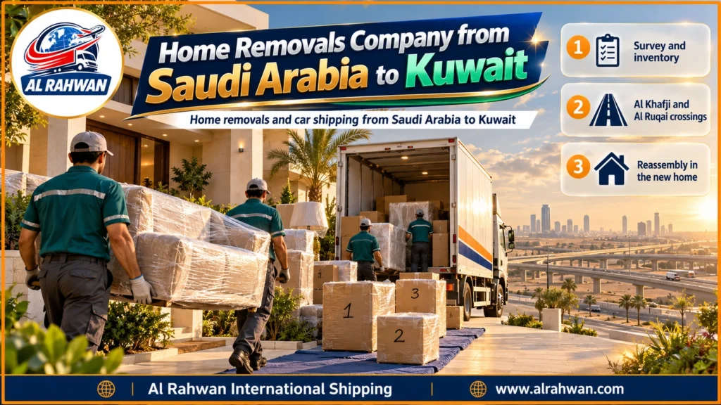 Home Removals Company from Saudi Arabia to Kuwait | 0568829975 ◈ Whole-Home Moves from Every City with Family Car Shipping