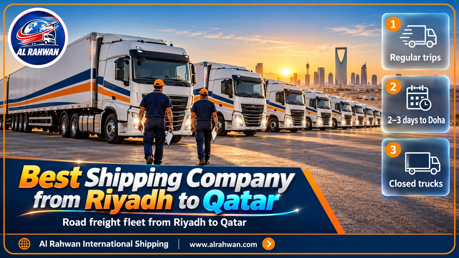 Al Rahwan truck fleet for road freight from Riyadh to Qatar