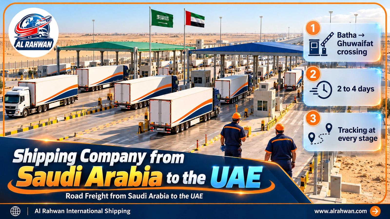 Road freight route from Saudi Arabia to the UAE via the Batha crossing