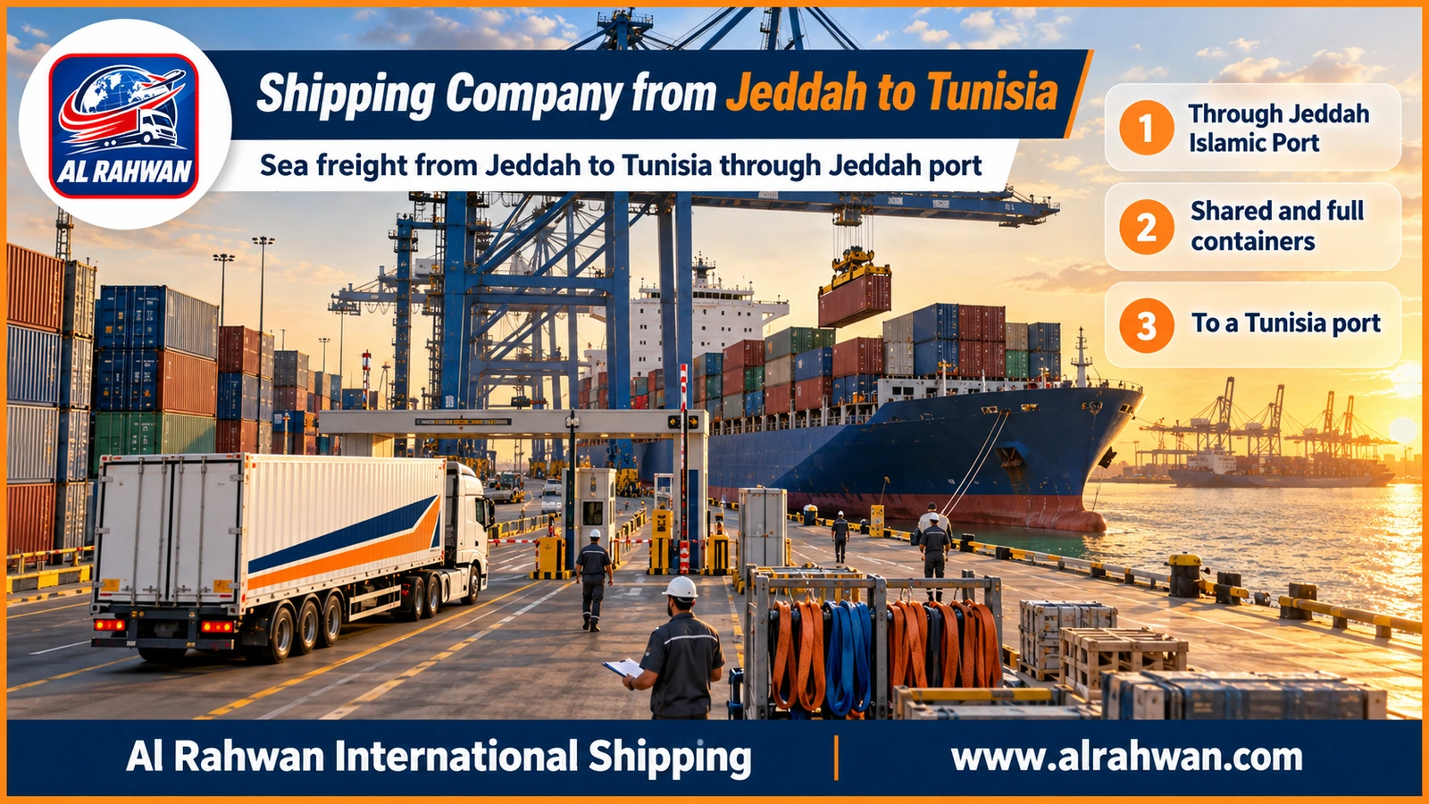 Shipping Company from Jeddah to Tunisia - Sea freight from Jeddah to Tunisia through Jeddah port